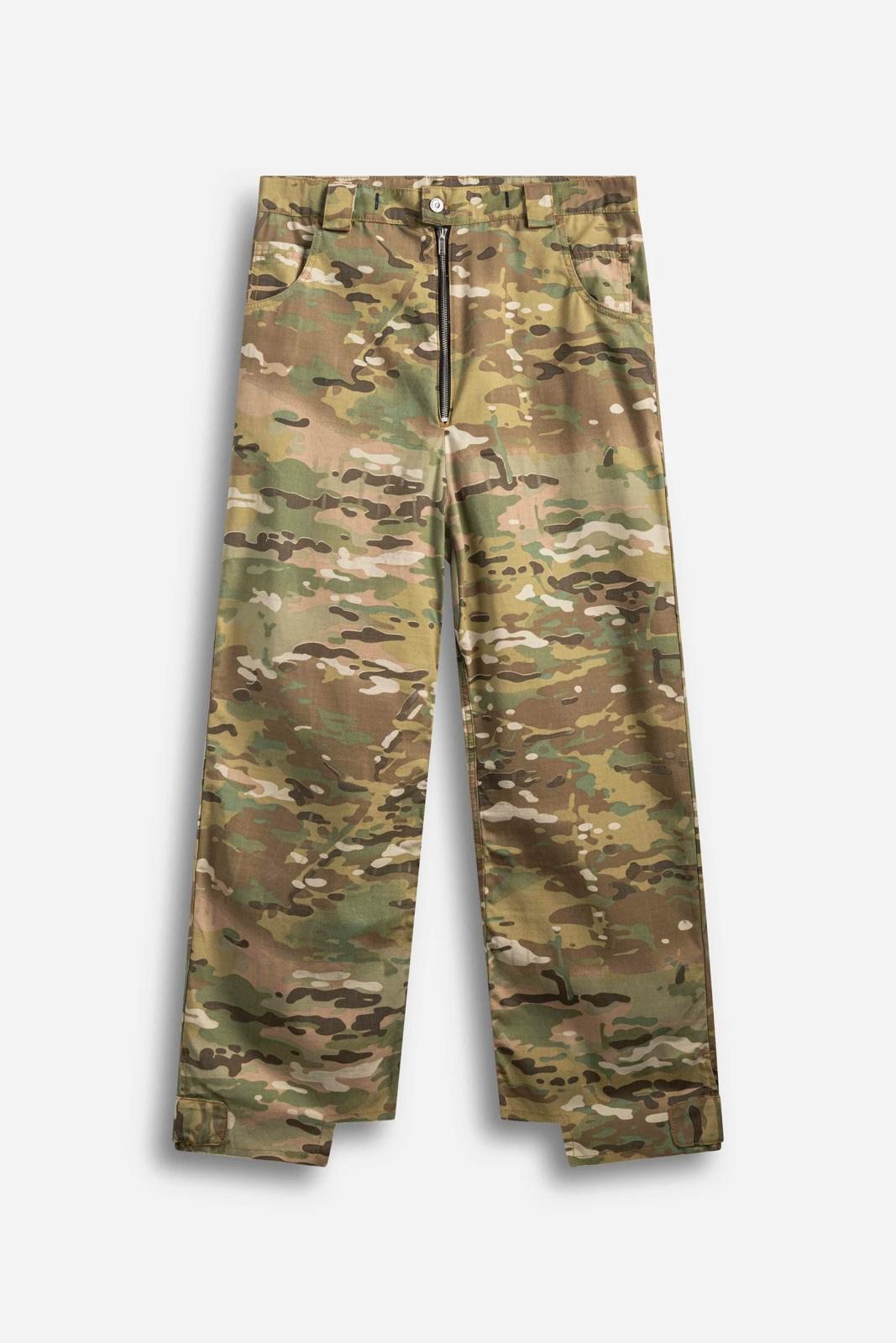 Pantalone con zip Camo green