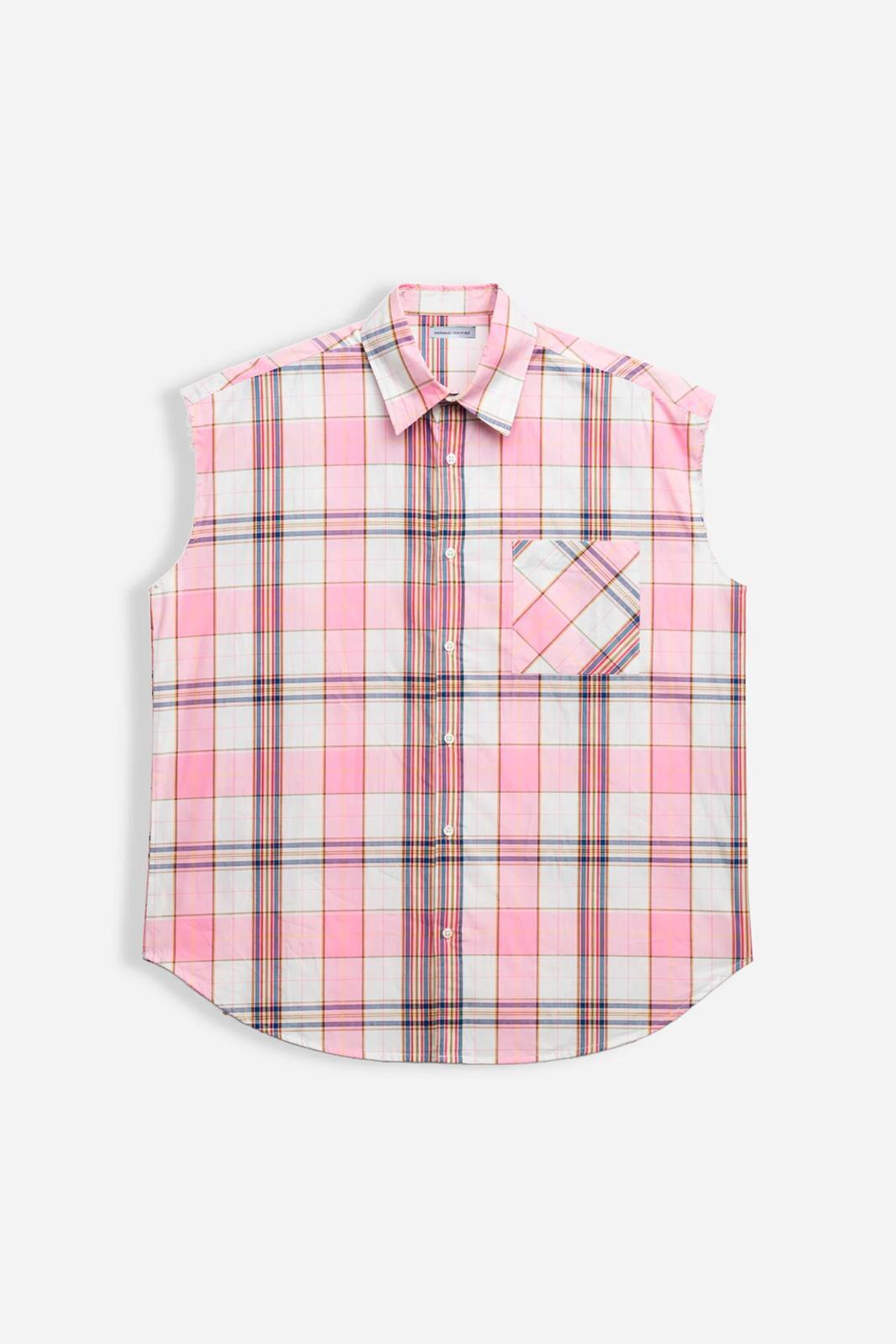 Camicia smanicata Quadri Pink